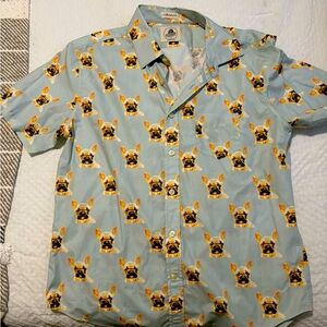 French Bulldog button down shirt